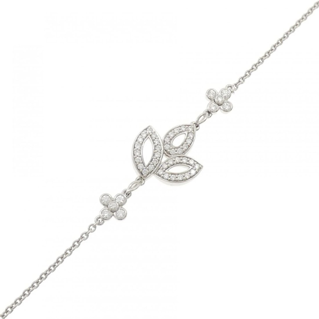 HARRY WINSTON LILY CLUSTER MINI BRACELET: Harry Winston Lily Cluster Mini Bracelet Brand: HARRY WINSTON Type/Style: Harry Winston Bracelet Material: Platinum950, Main Stone Natural Color: SILVER Size: Length 16?17.5cm Actual Size Max width