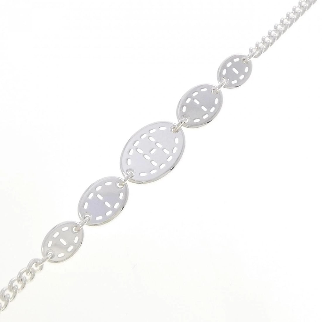 HERMES POINT SELLIER BRACELET: Hermes Point Sellier Bracelet Brand: HERMES Type/Style: Hermes Bracelet Material: 925Silver, Color: Silver Size: Length 16cm (14) Actual Size Max width approx: 14.0mm Accessories: None Accessories