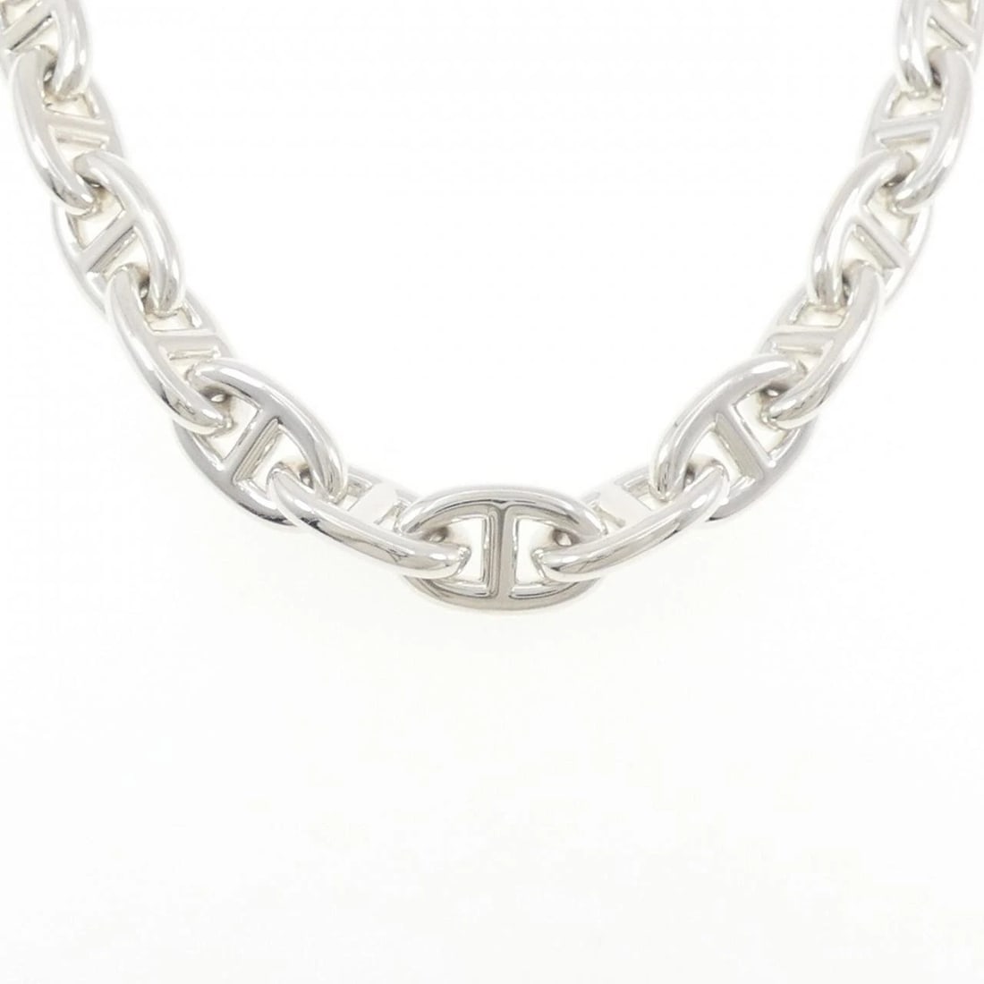 HERMES CHAINE D'ANCRE MM NECKLACE: Hermes Chaine d'Ancre MM Necklace Brand: HERMES Type/Style: Hermes Necklace Material: 925Silver, Color: Silver Size: Length 43cm Actual Size Max width approx.: 10.0mm Accessories: None Accessories