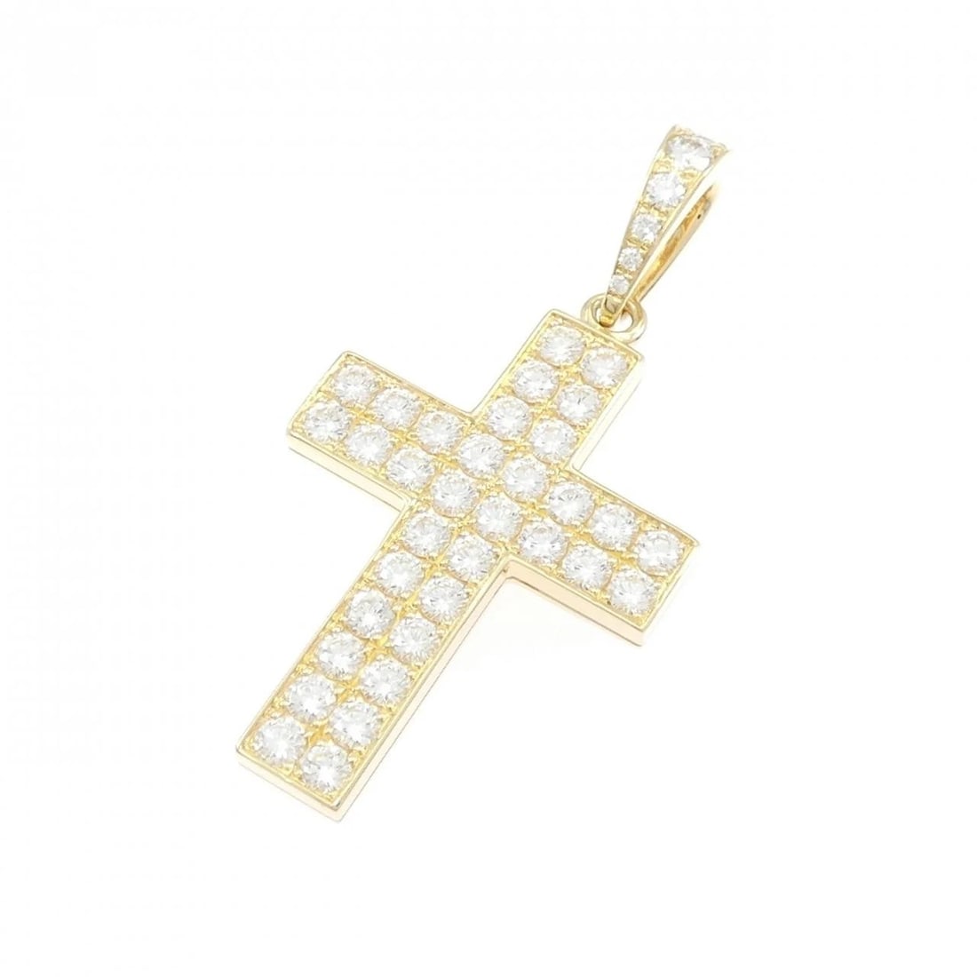 CARTIER CROIX EN MOI CROSS PENDANT: Cartier Croix en Moi Cross Pendant Brand: CARTIER Type/Style: Cartier Pendant/Brooch Material: 750 yellow gold, Main Stone Natural Color: yellow gold Size: Actual Size Approx. Length x width: 36.7mm