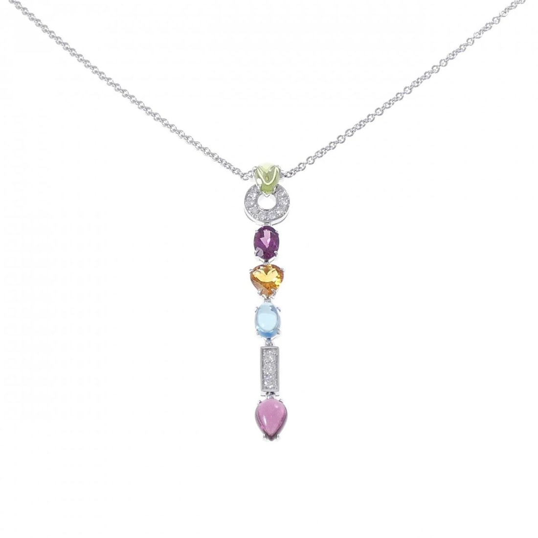 BVLGARI ALLEGRA NECKLACE: Bvlgari Allegra Necklace Brand: BVLGARI Type/Style: Necklace Material: 750 white gold, Main Stone Natural Color: white gold Size: Length 39-43cm Actual Size Pendant Length approx. x width approx.: