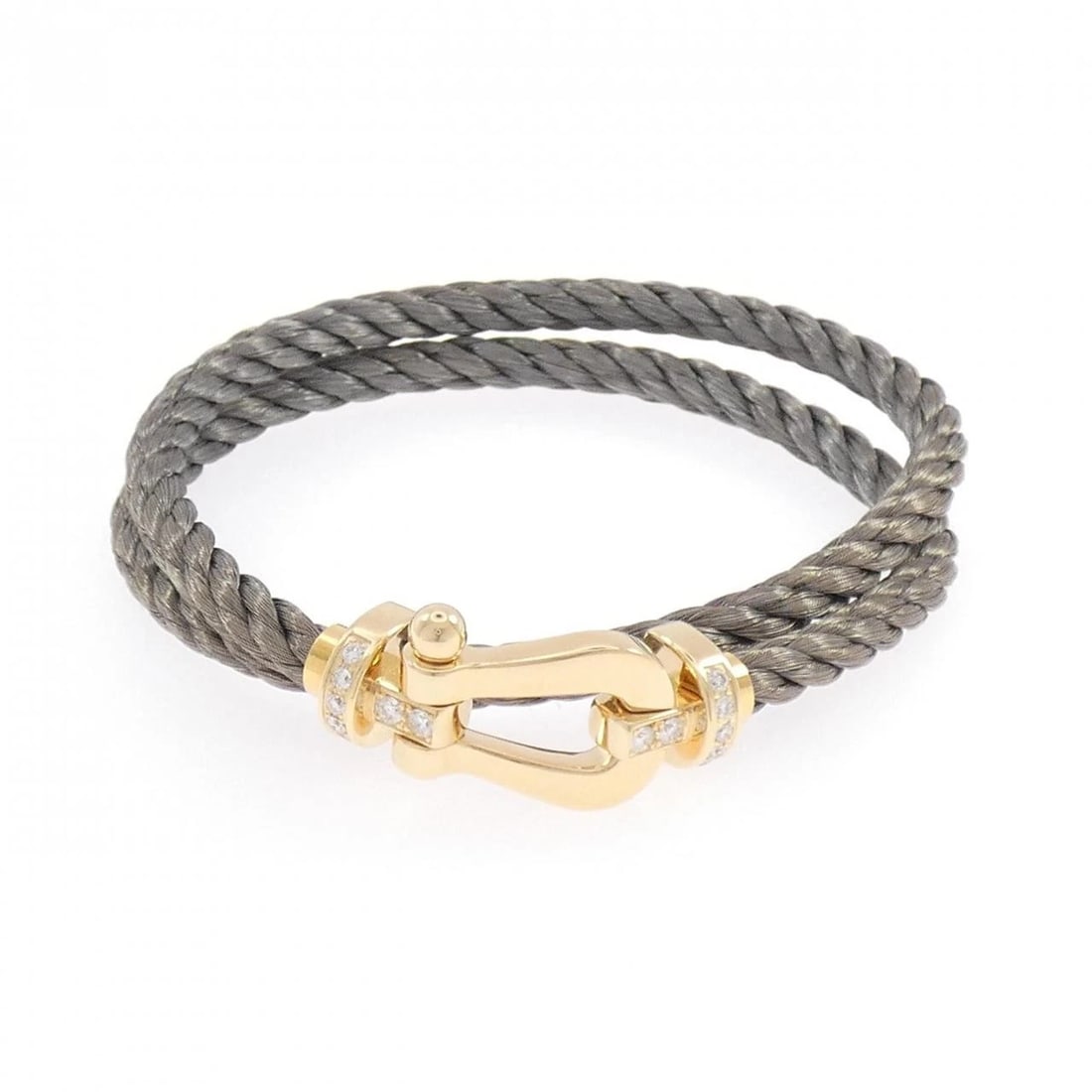 FRED FORCE 10 LM BRACELET: Fred Force 10 LM Bracelet Brand: FRED Type/Style: Fred Bracelet Material: 750 Yellow Gold/Stainless Steel, Main Stone Natural Color: Yellow Gold/ Size: Lenght 16cm Actual Size Max width approx: