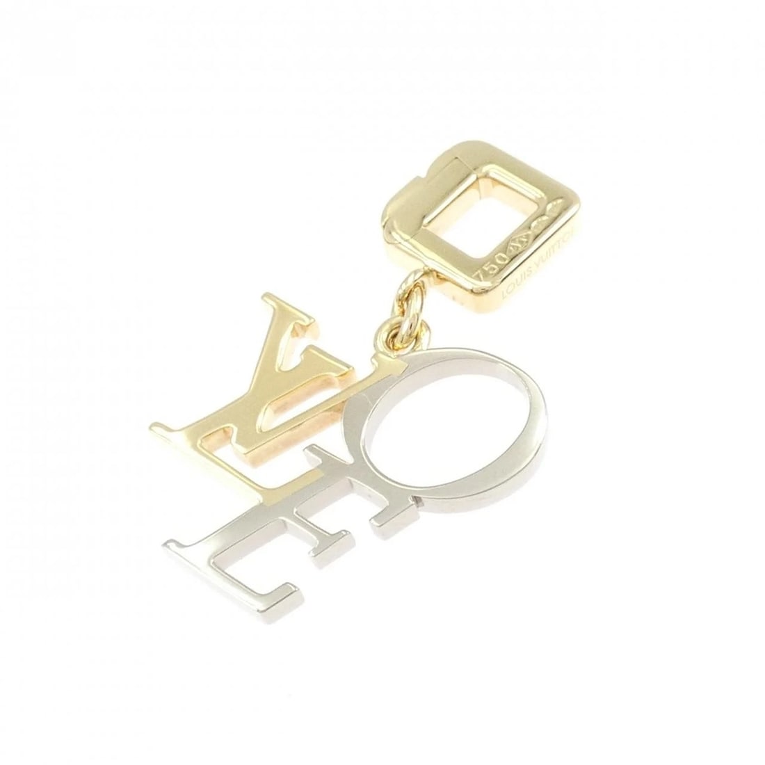 LOUIS VUITTON THAT'S LOVE CHARM: Louis Vuitton That's Love Charm Brand: LOUIS VUITTON Type/Style: Louis Vuitton Pendant/Brooch Material: 750 yellow gold/750 white gold, Color: yellow gold/ white gold Size: Actual Size Approximate