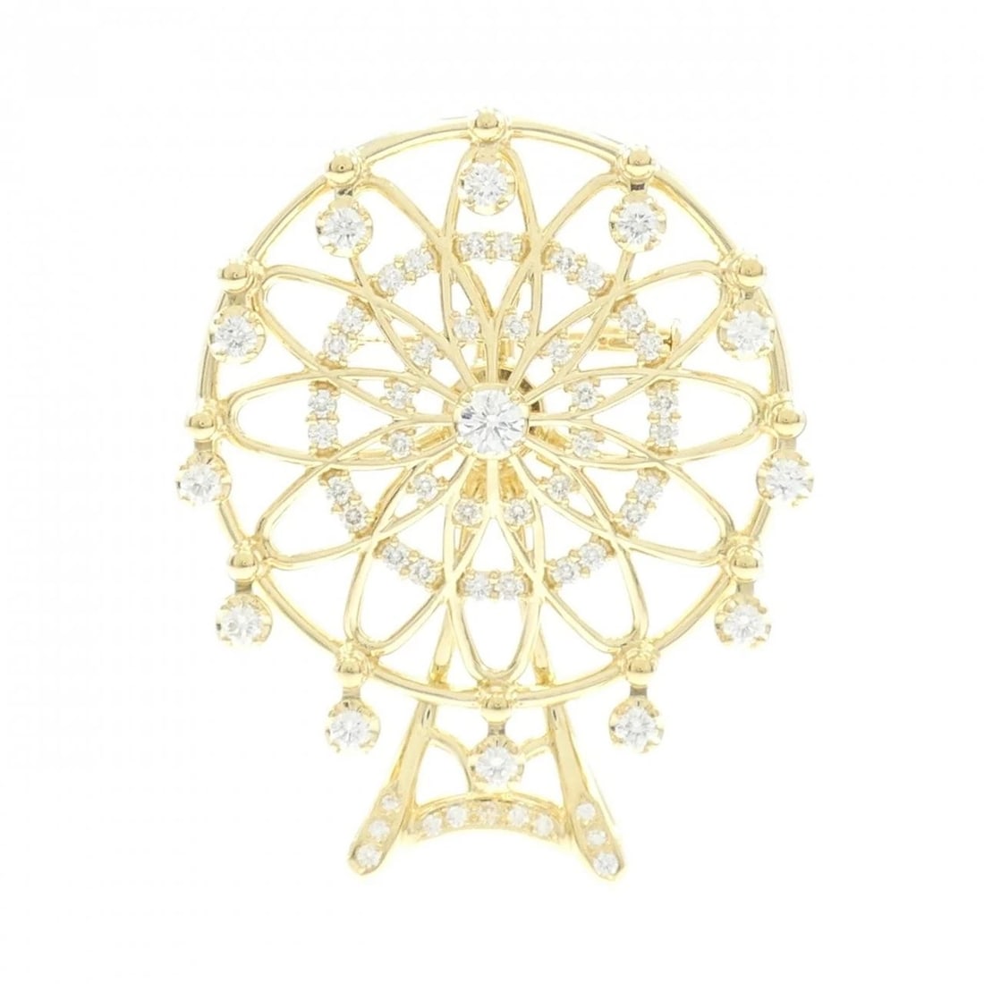 TASAKI DIAMOND BROOCH: TASAKI Diamond Brooch Brand: TASAKI Type/Style: Tasaki Pendant/Brooch Material: K18 yellow gold, Main Stone Natural Color: yellow gold Size: Actual Size Approximate dimensions: 50.2mm (height) x