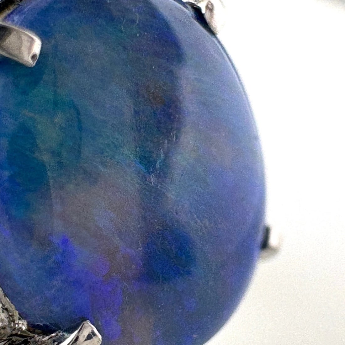 BLACK OPAL DESIGN RING PLATINUM - 2