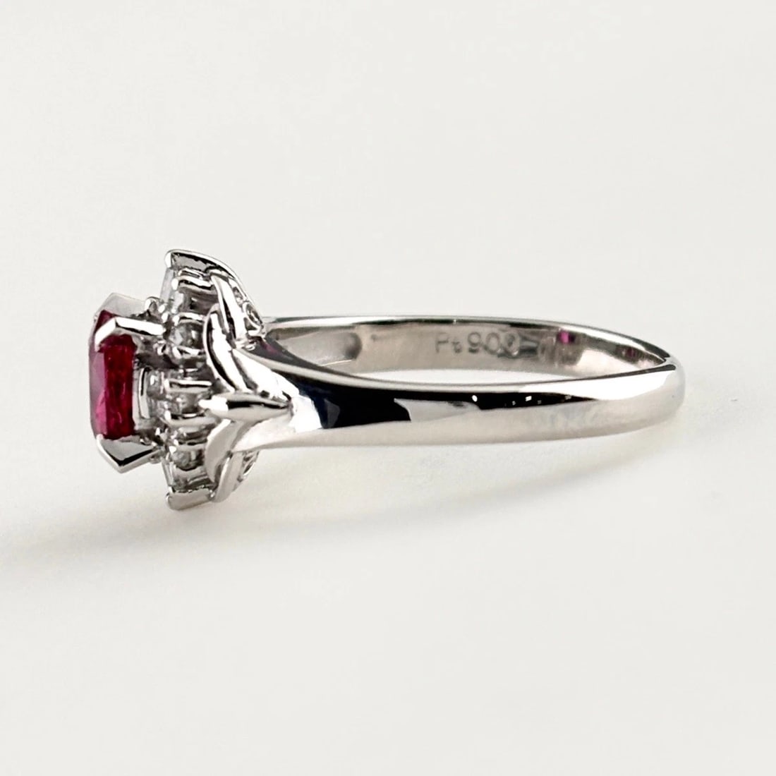 RUBY DESIGN RING PLATINUM RING MELEE DIAMOND - 3