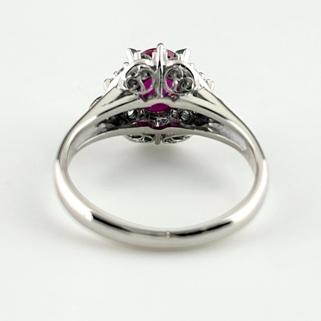 RUBY DESIGN RING PLATINUM RING MELEE DIAMOND - 4
