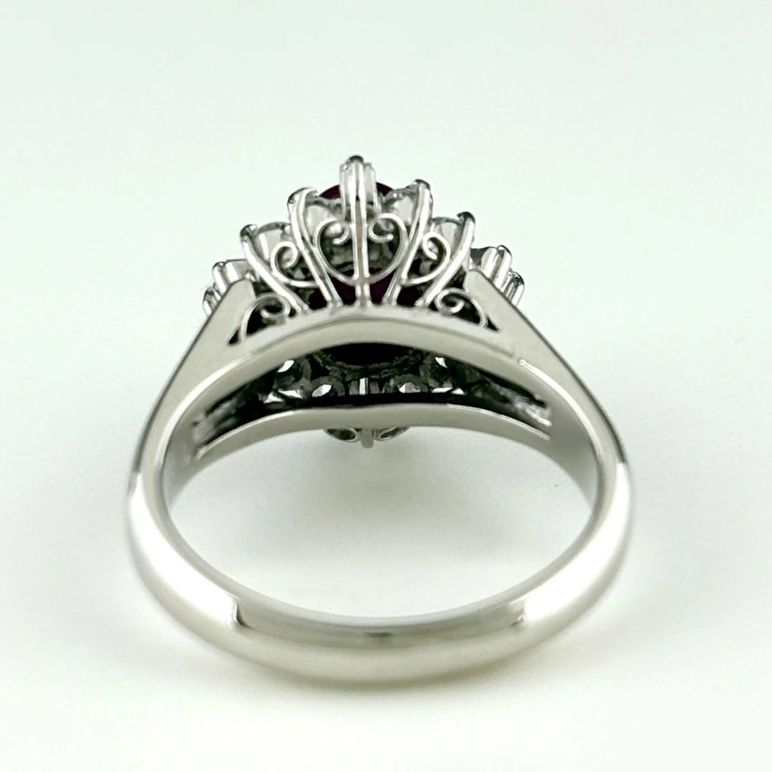 RUBY DESIGN RING PLATINUM RING MELEE DIAMOND - 3