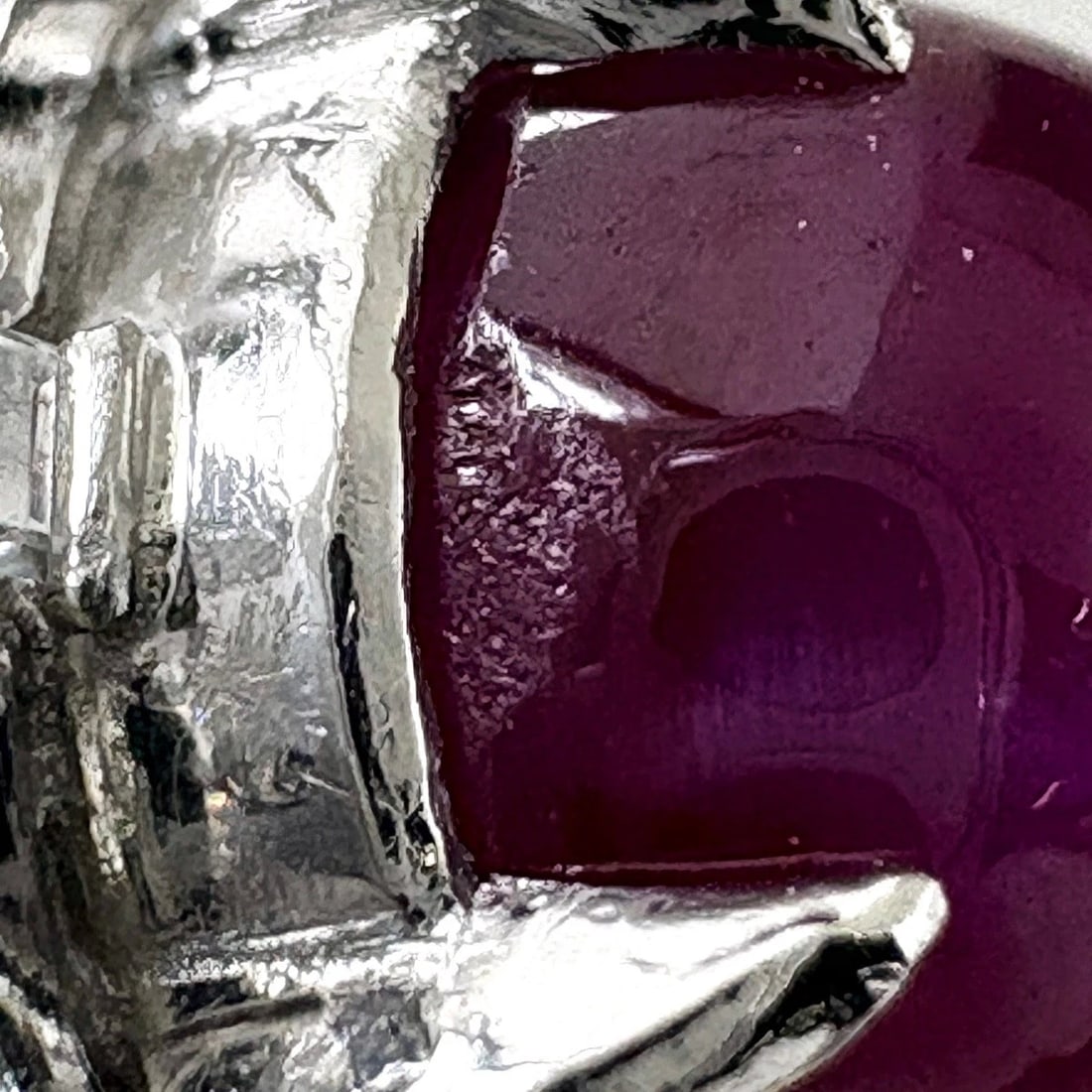 RUBY DESIGN RING PLATINUM RING MELEE DIAMOND - 4
