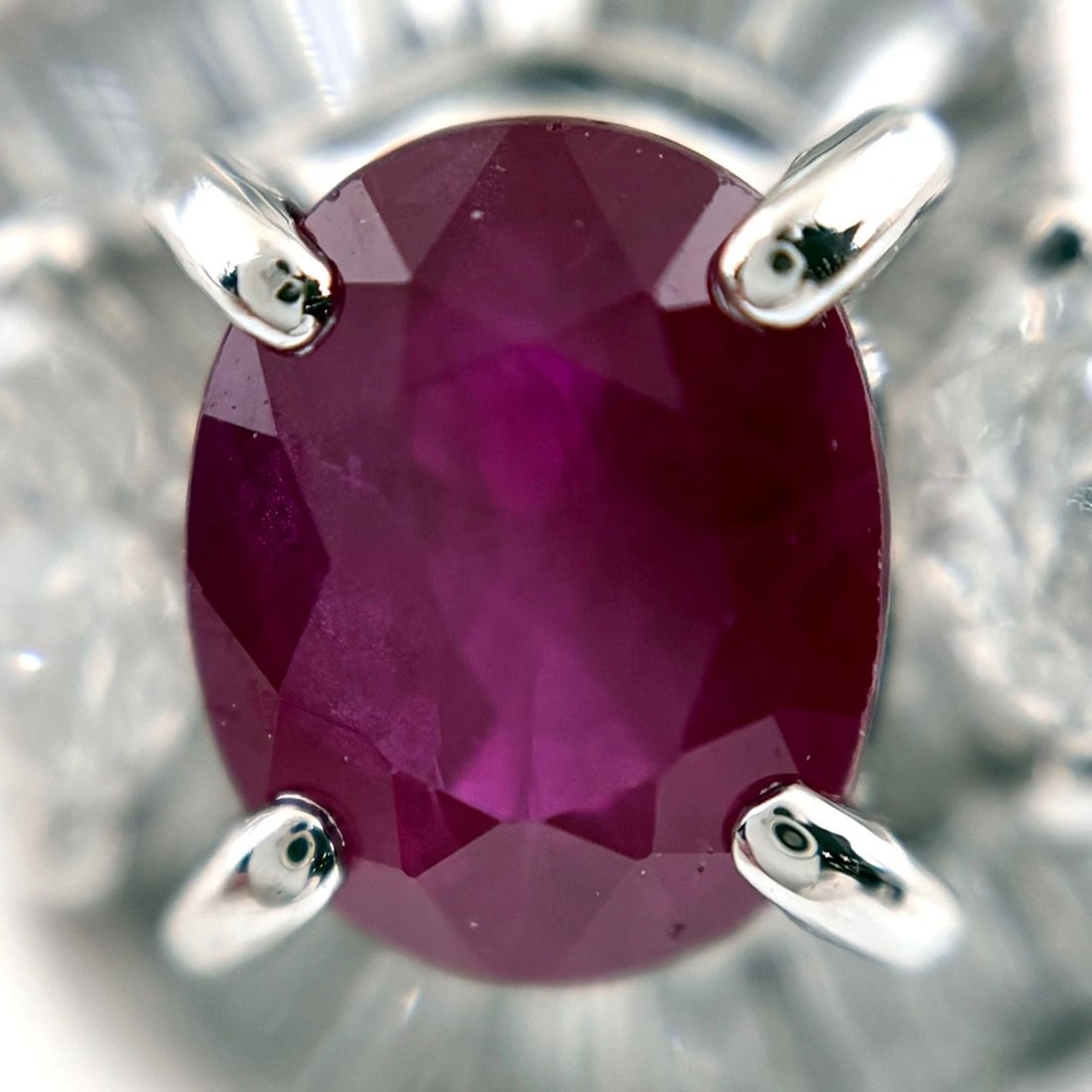 RUBY DESIGN RING PLATINUM RING MELEE DIAMOND - 2