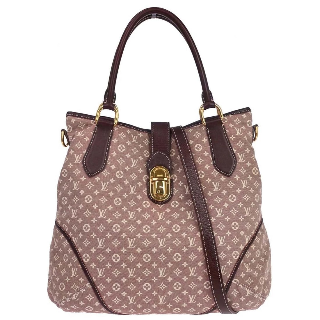 LOUIS VUITTON BORDEAUX MONOGRAM IDYLLE ELEGIE 2WAY HANDBAG: Louis Vuitton Bordeaux Monogram Idylle Elegie 2way Handbag Brand: Louis Vuitton Type/Style: Tote Material: Monogram Idylle canvas, Leather Color: Sepia * Bordeaux Size: W 14.6 x H 13.0 x D 4.3 (Inch) 