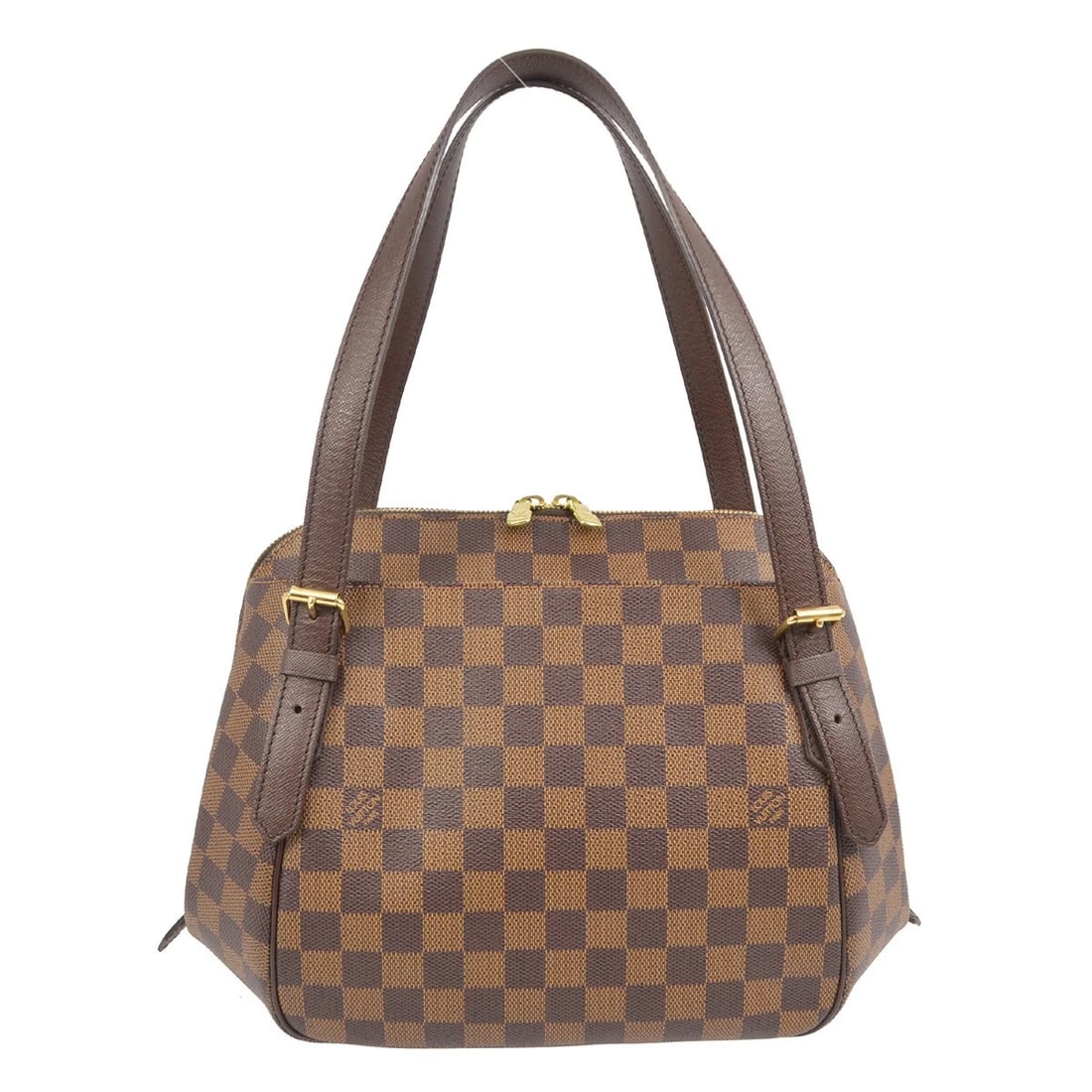 LOUIS VUITTON DAMIER BELEM MM HANDBAG: Louis Vuitton Damier Belem MM Handbag Brand: Louis Vuitton Type/Style: Handbag Material: Damier Canvas, Leather Color: Ebene*Brown Size: W 13.4 x H 9.1 x D 5.5 (Inch) Accessories: None Acc