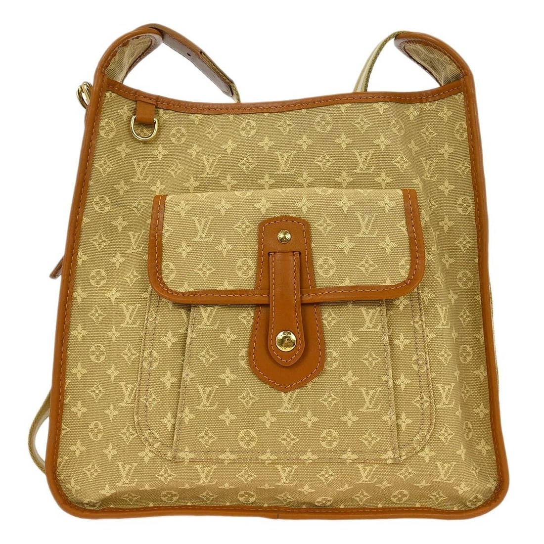 LOUIS VUITTON MONOGRAM MINI BESACE MARY KATE SHOULDER BAG: Louis Vuitton Monogram Mini Besace Mary Kate Shoulder Bag Brand: Louis Vuitton Type/Style: Shoulder Bag Material: Monogram Mini Canvas, Leather Color: Beige, Brown, White Size: W 11.8 x H 10.6 x D 3.3