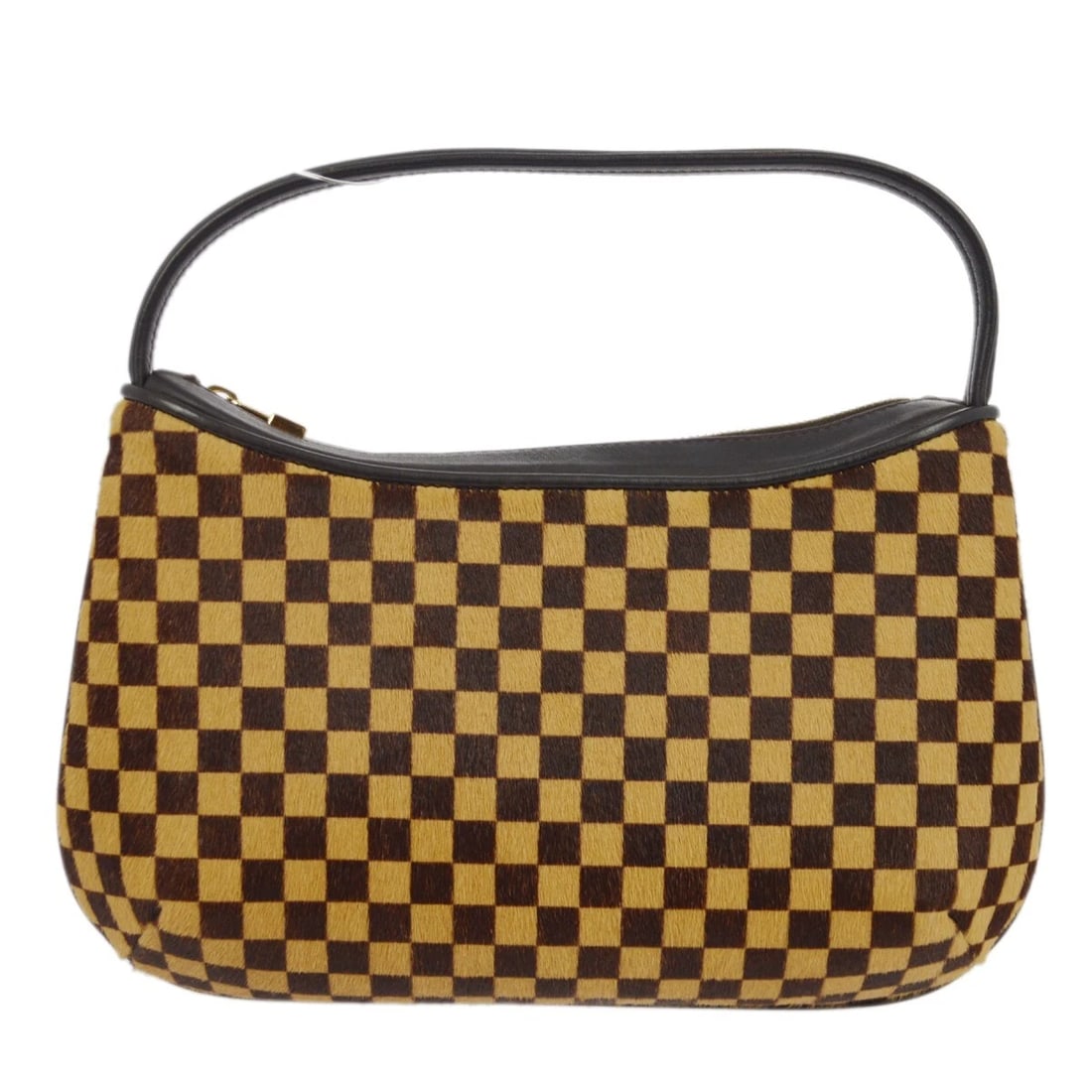 LOUIS VUITTON DAMIER SAUVAGE TIGER HANDBAG: Louis Vuitton Damier Sauvage Tiger Handbag Brand: Louis Vuitton Type/Style: Top Handle Bag Material: Pony Hair, Leather Color: Brown, Beige Size: W 9.4 x H 5.9 x D 2.4 (Inch) Accessories: None