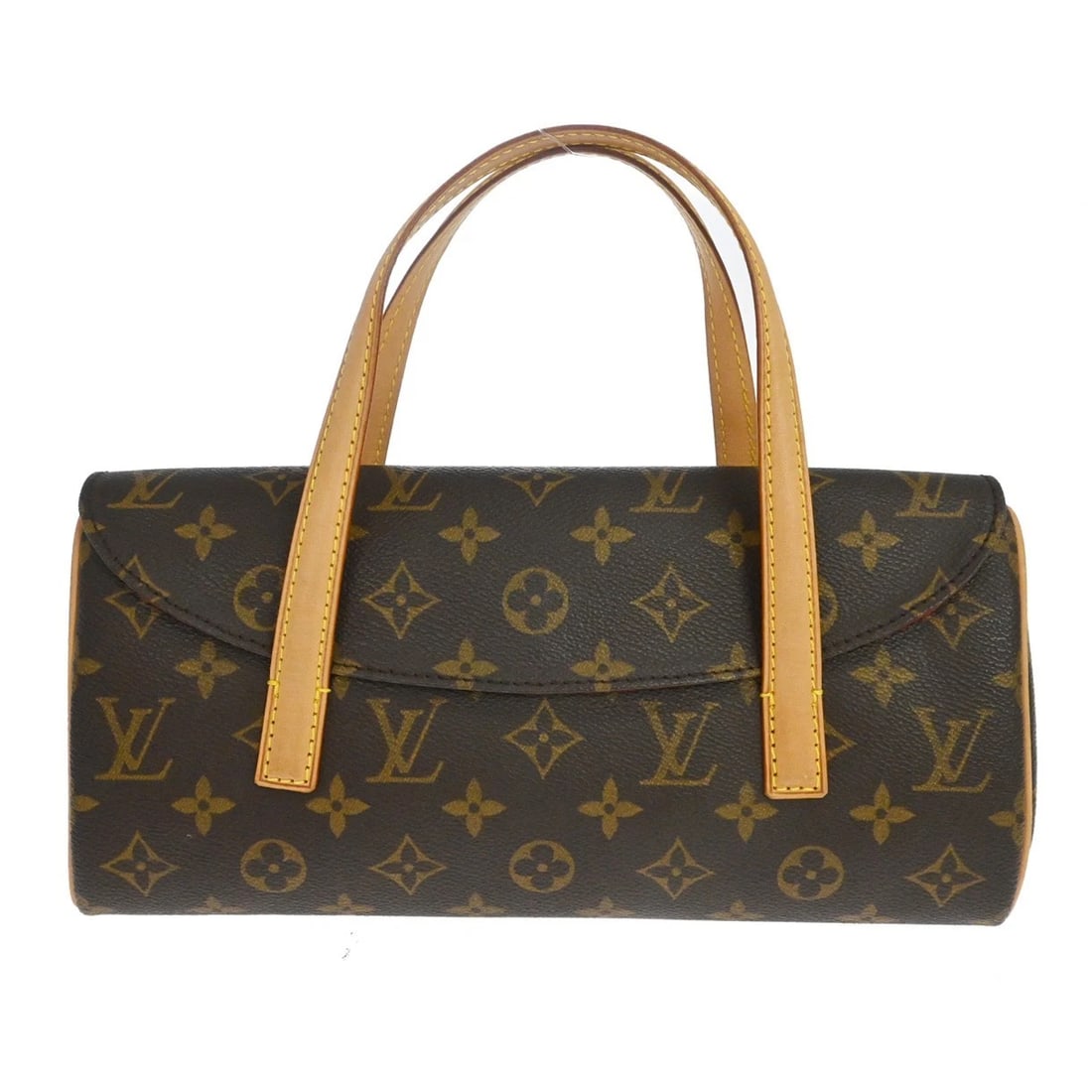 LOUIS VUITTON MONOGRAM SONATINE HANDBAG: LOUIS VUITTON MONOGRAM SONATINE HANDBAG Brand: Louis Vuitton Type/Style: Handbag Material: Monogram Canvas, Leather Color: Brown Size: W 11.2 x H 5.9 x D 2.4 (Inch) Accessories: None Acces