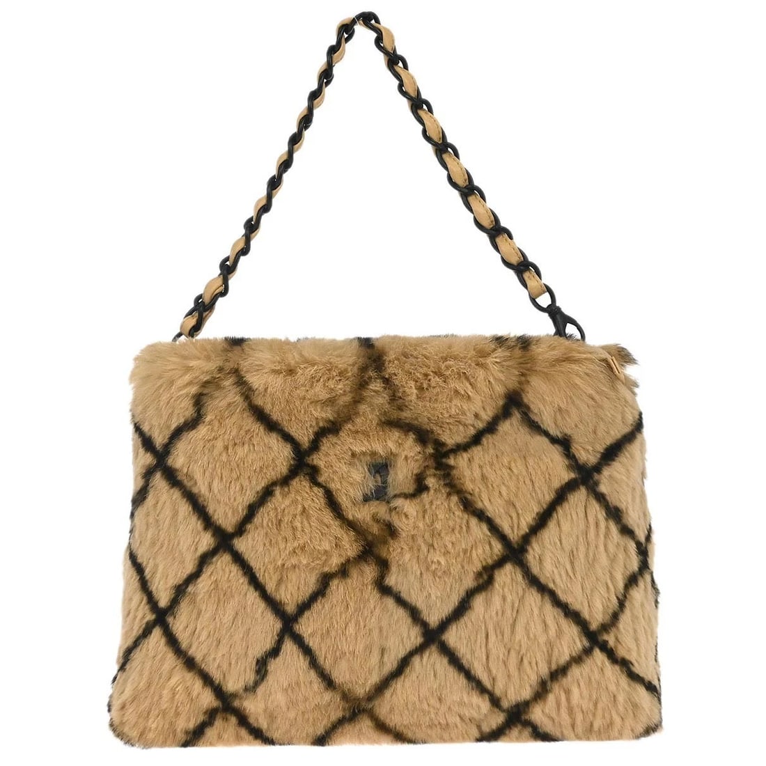 CHANEL BEIGE LAPIN FUR HANDBAG (1 of 6)
