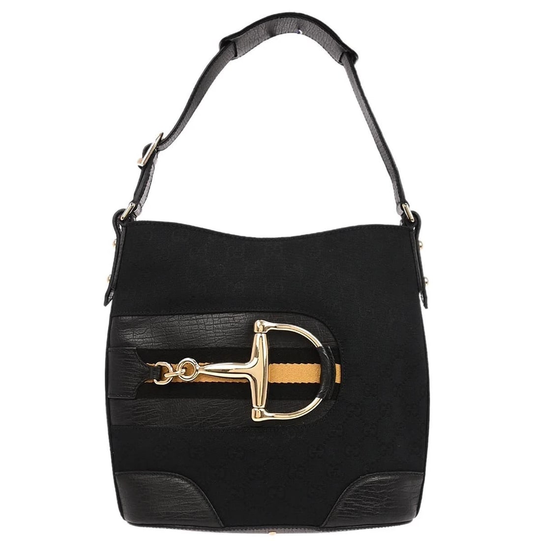 GUCCI BLACK HORSEBIT GG SHOULDER BAG (1 of 6)