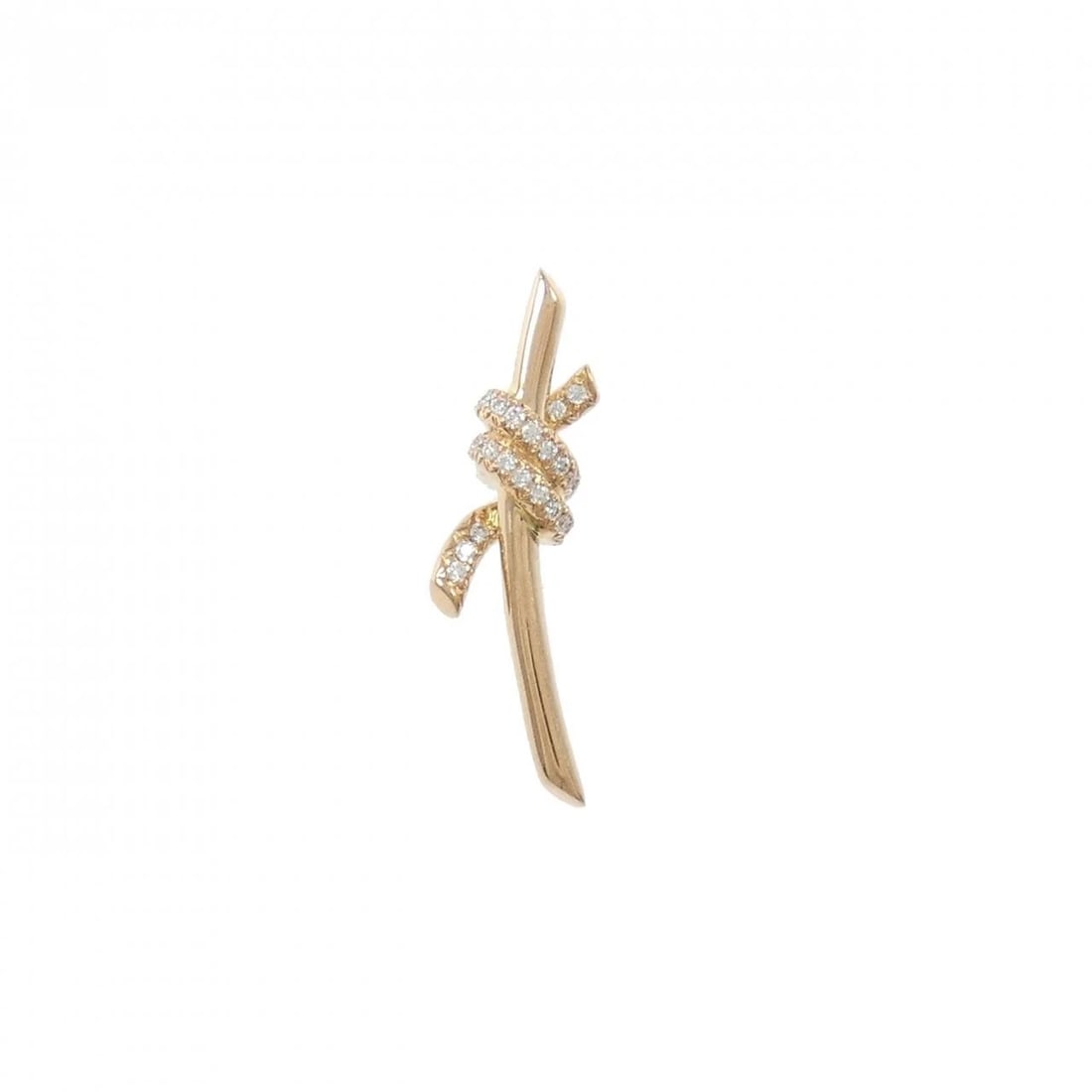 TIFFANY&CO. KNOT PIERCE (SINGLE EARRING): TIFFANY&Co. Knot Pierce (Single Earring) Brand: TIFFANY&Co. Type/Style: TIFFANY&Co. Pierce/Earring Material: 750 Pink Gold, Main Stone natural Color: pink gold Size: Actual Size Approximate