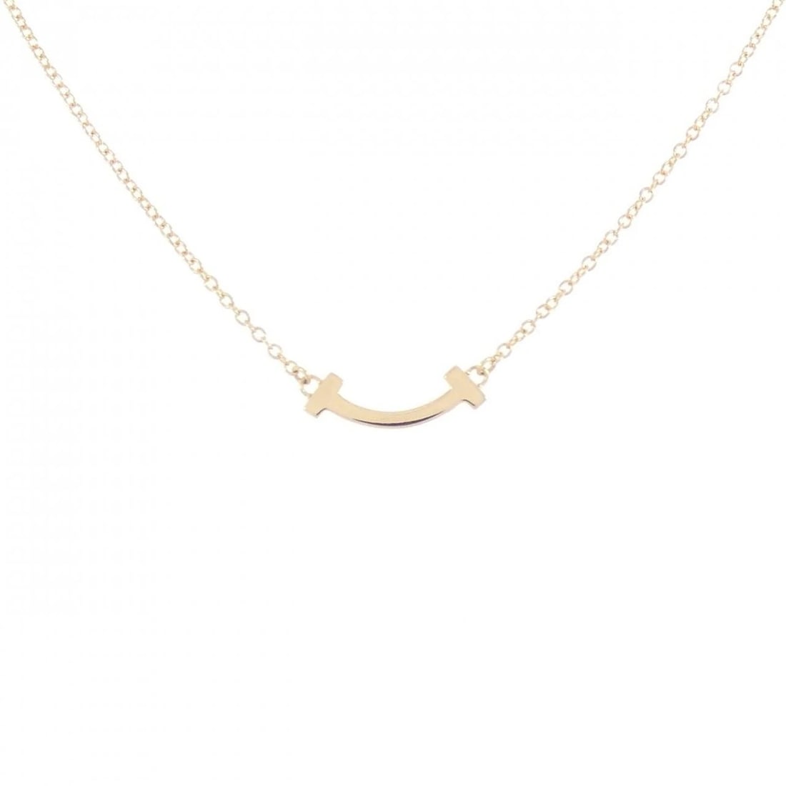TIFFANY & CO. T SMILE MINI NECKLACE: TIFFANY & Co. T Smile Mini Necklace Brand: TIFFANY&Co. Type/Style: TIFFANY&Co. Necklace Material: 750 yellow gold, Color: Yellow Gold Size: Length 41?46cm Actual Size Pendant Length approx. x width