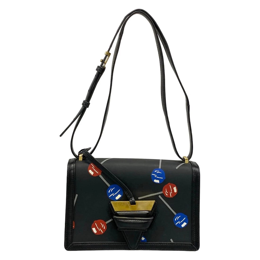 LOEWE BARCELONA BLACK RED MULTI CALF LEATHER SHOULDER BAG: LOEWE Barcelona Black Red Multi Calf Leather Shoulder Bag Brand: LOEWE Type/Style: Shoulder Bag Material: Exterior Material Calf Leather Color: Exterior Color Black, Red, Multi Size: Height : 6.1 inch
