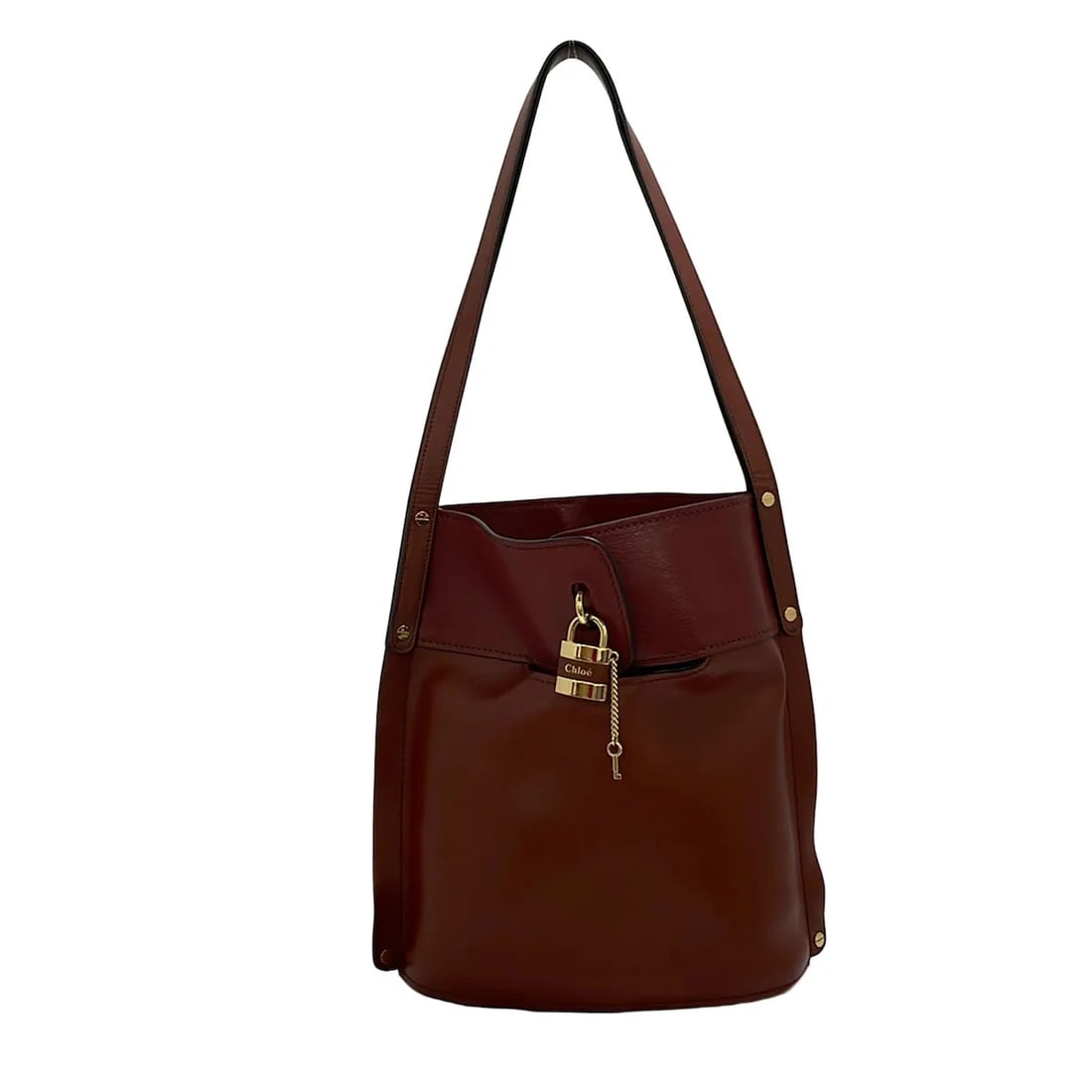 CHLOE ABBEY BROWN BORDEAUX LEATHER SHOULDER BAG: Chloe Abbey Brown Bordeaux Leather Shoulder Bag Brand: Chloe Type/Style: Shoulder Bag Material: Exterior Material Leather Color: Exterior Color Brown, Bordeaux Size: Height : 12.99 inch (33 cm) Width 