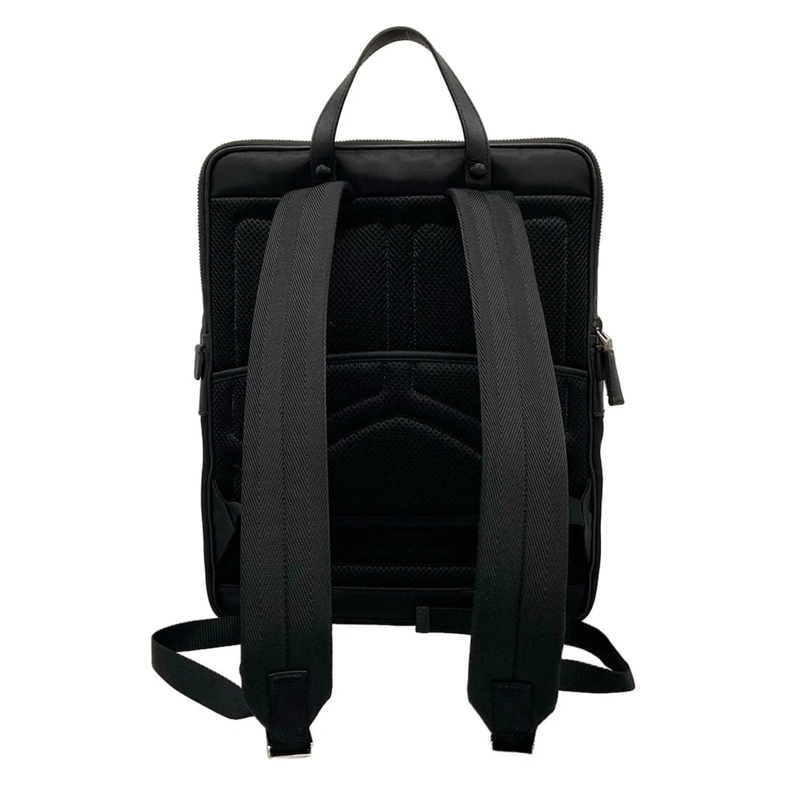 PRADA BLACK NYLON LEATHER BACKPACK - 3