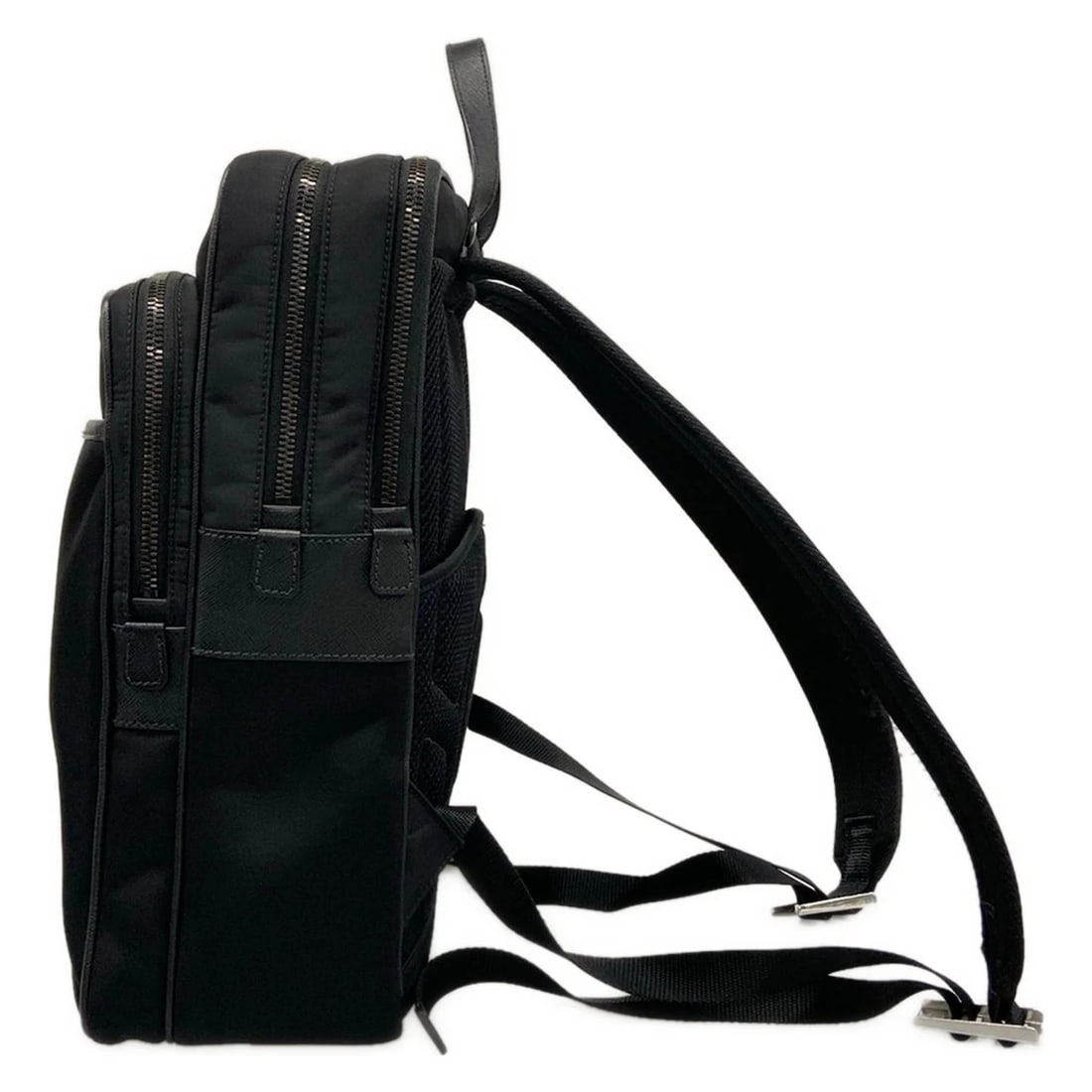 PRADA BLACK NYLON LEATHER BACKPACK - 4