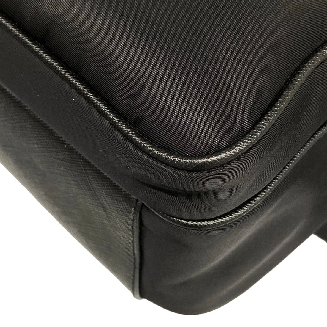 PRADA BLACK NYLON LEATHER BACKPACK - 6