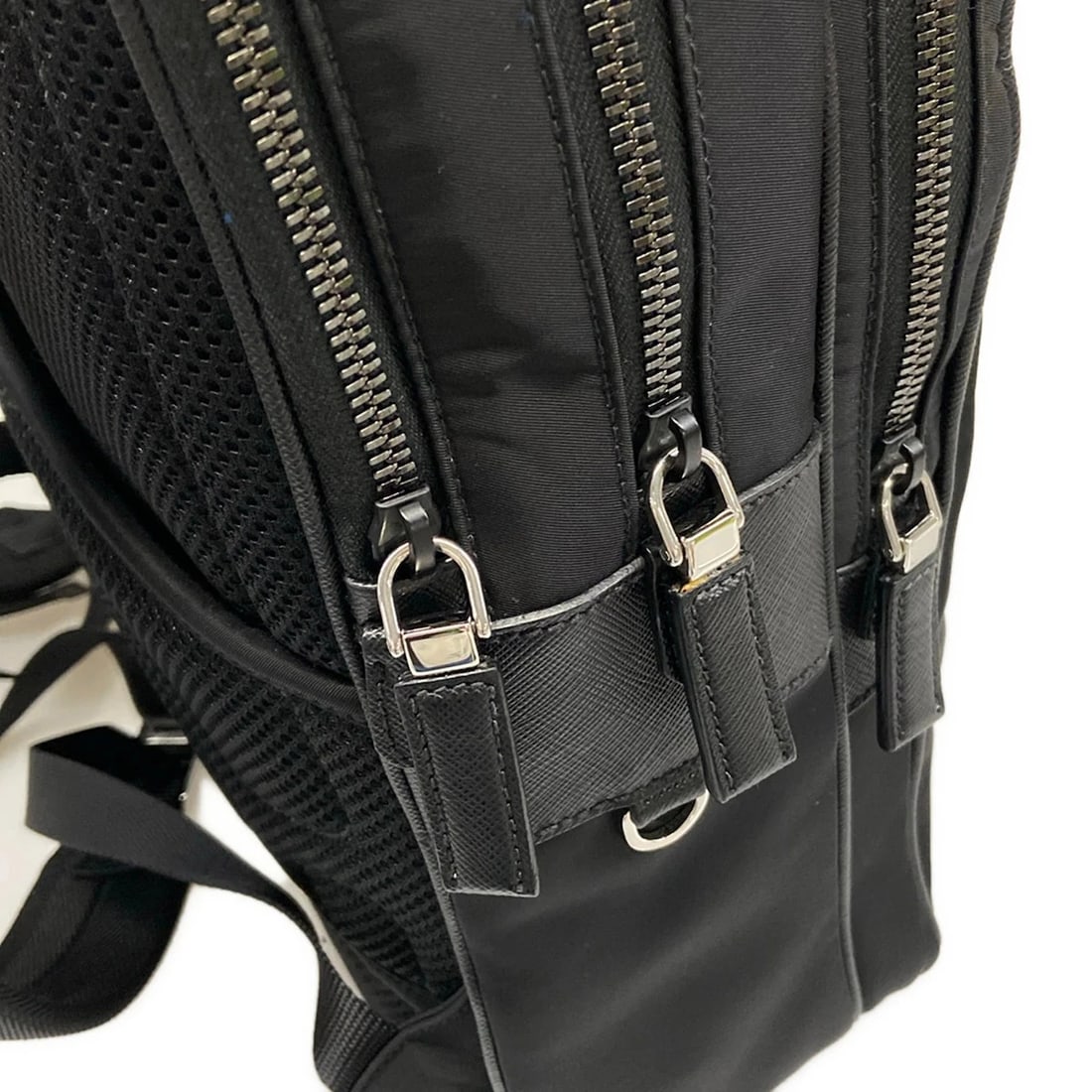 PRADA BLACK NYLON LEATHER BACKPACK - 9