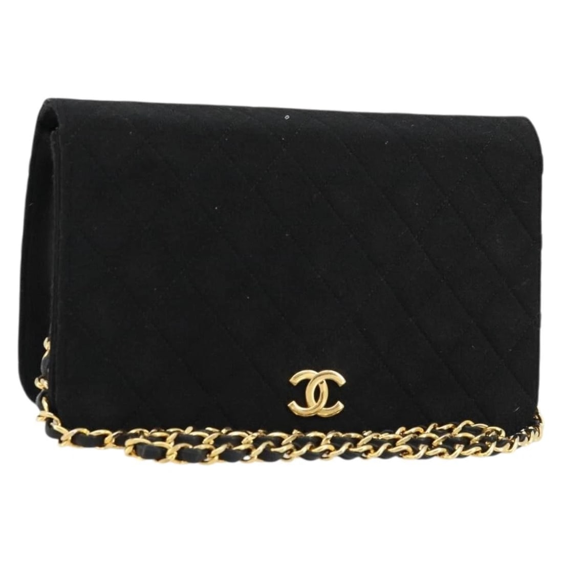 CHANEL MATELASSE CHAIN SHOULDER BAG COTTON BLACK GOLD: CHANEL Matelasse Chain Shoulder Bag Cotton Black Gold Brand: CHANEL Type/Style: Shoulder Bag Material: Cotton Color: Black,Gold Size: Size(Inch)W9.1 x H5.9 x D0.8inch(Approx) Accessories: None
