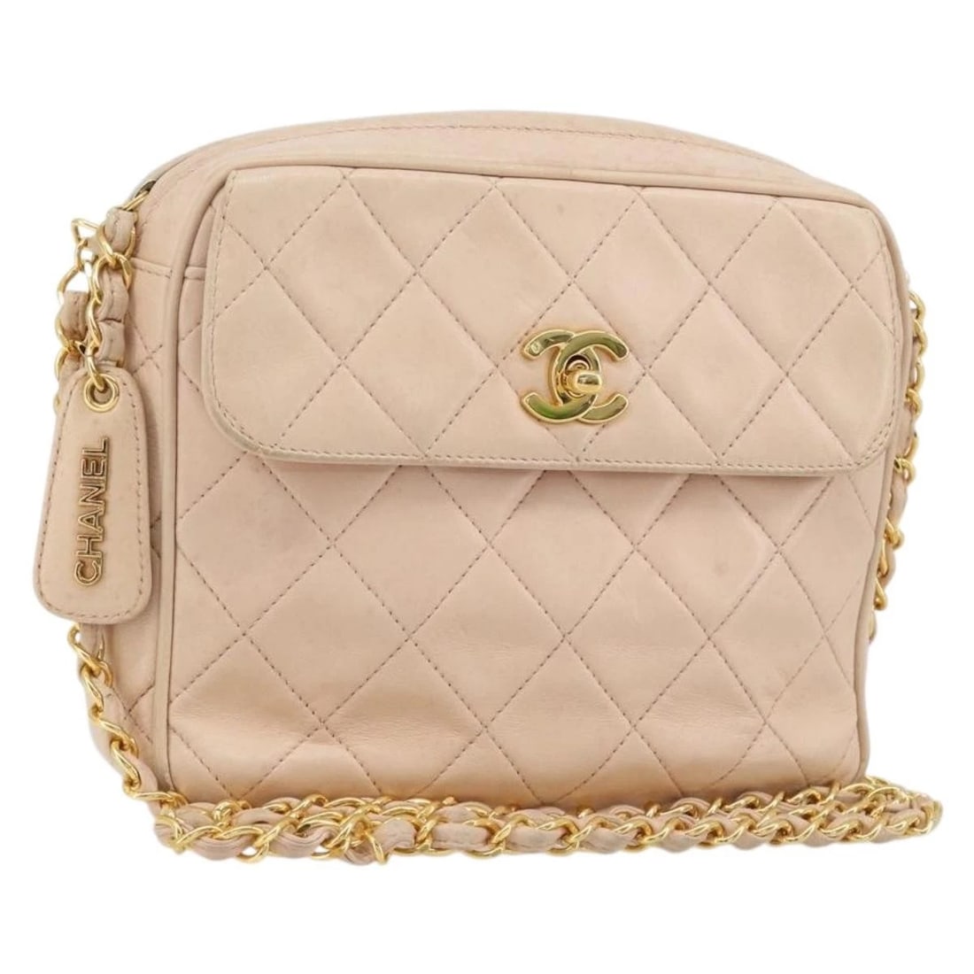 CHANEL MATELASSE CHAIN SHOULDER BAG LAMB SKIN PINK GOLD: CHANEL Matelasse Chain Shoulder Bag Lamb Skin Pink Gold Brand: CHANEL Type/Style: Shoulder Bag Material: Lamb Skin Color: Pink/Gold Size: Size(Inch) W8.3 x H6.7 x D2.8inch(Approx) Accessories: Non