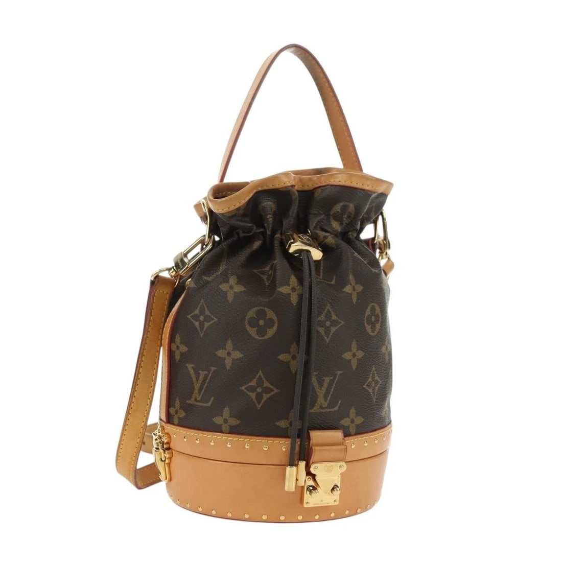 LOUIS VUITTON MONOGRAM PETITE NOE TRUNK HAND BAG: LOUIS VUITTON Monogram Petite Noe Trunk Hand Bag Brand: LOUIS VUITTON Type/Style: Hand Bag Material: Monogram Canvas Color: Monogram Size: Size(Inch) W5.1 x H9.1 x D5.1inch(Approx) Handle Drop:3.5inch