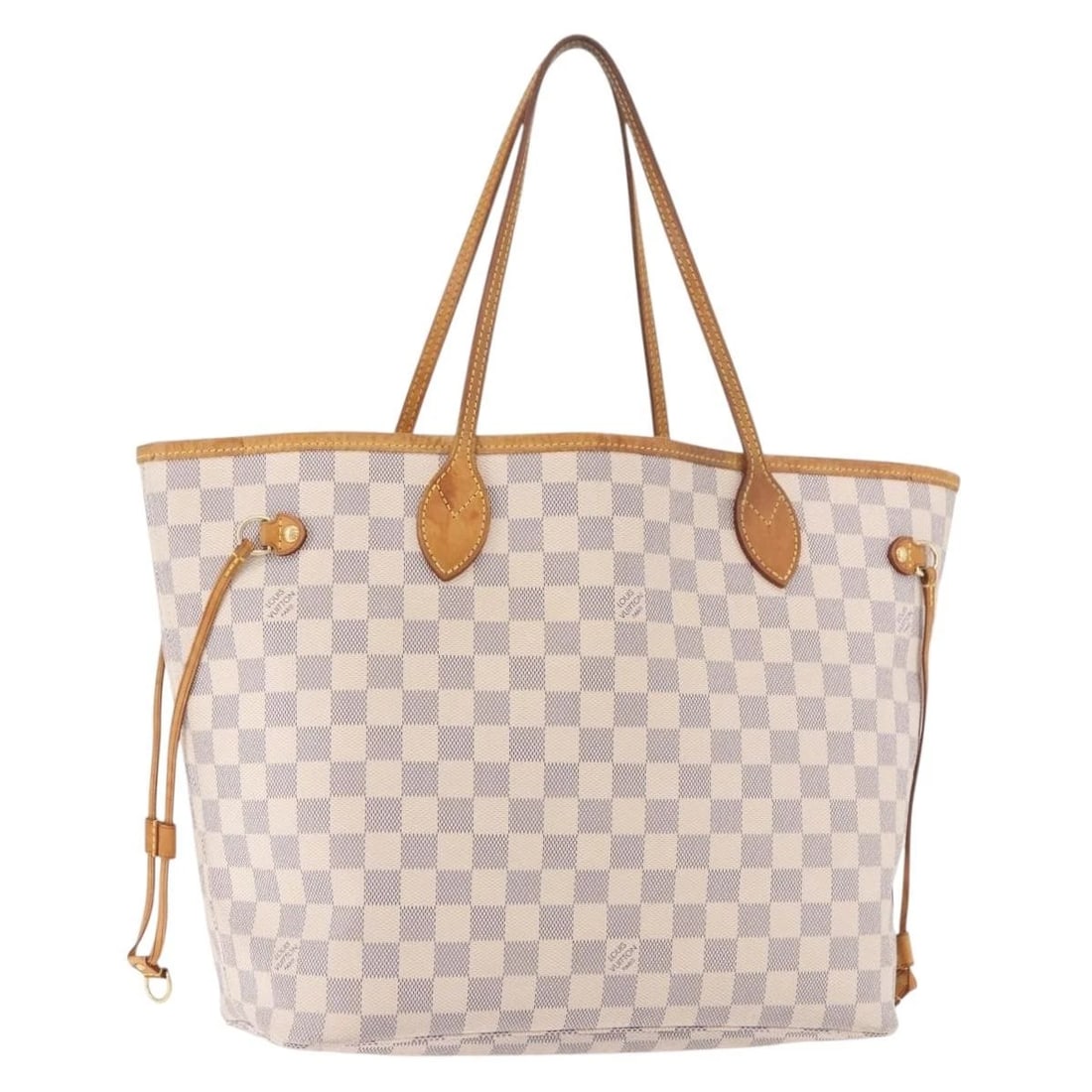 LOUIS VUITTON DAMIER AZUR NEVERFULL MM TOTE BAG: LOUIS VUITTON Damier Azur Neverfull MM Tote Bag Brand: LOUIS VUITTON Type/Style: Tote Bag Material: Damier Azur Canvas Color: Damier Azur Size: Size(Inch) W12.6 x H11.8 x D6.7inch(Approx) Accessor