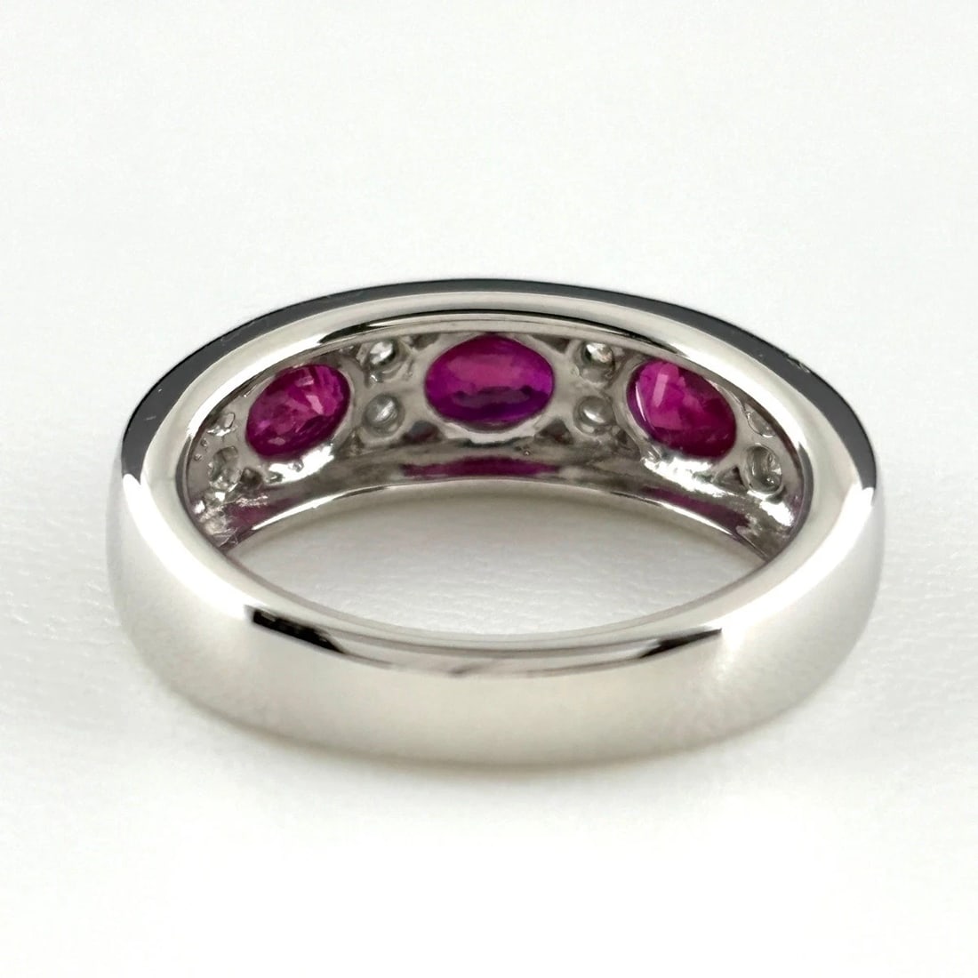 RUBY DESIGN RING PLATINUM RING MELEE DIAMOND - 3