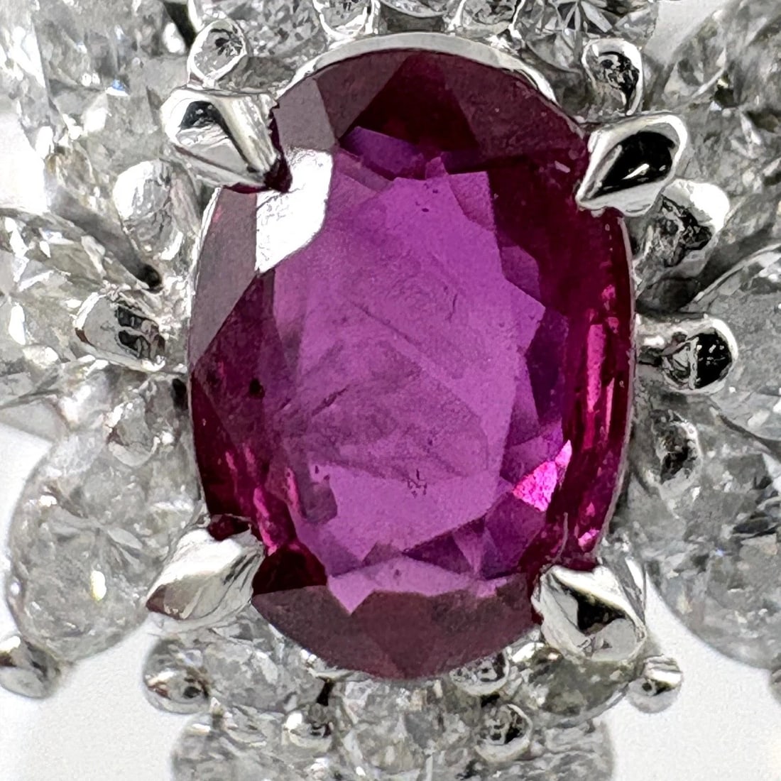 RUBY DESIGN RING PLATINUM RING MELEE DIAMOND - 2