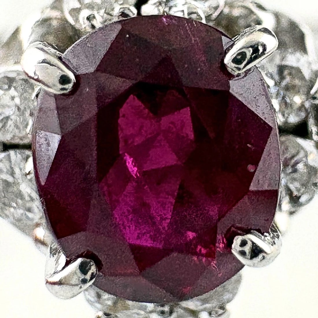 RUBY DESIGN RING PLATINUM RING MELEE DIAMOND - 2