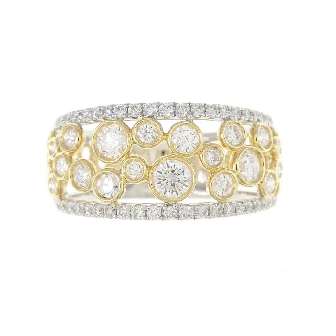 750WG/750YG DIAMOND RING: 750WG/750YG Diamond Ring Brand: Unbranded Type/Style: Diamond Ring Material: 750 white gold/750 yellow gold, Main Stone Natural Color: white gold/yellow gold Size: US 6 1/2 Accessories: None