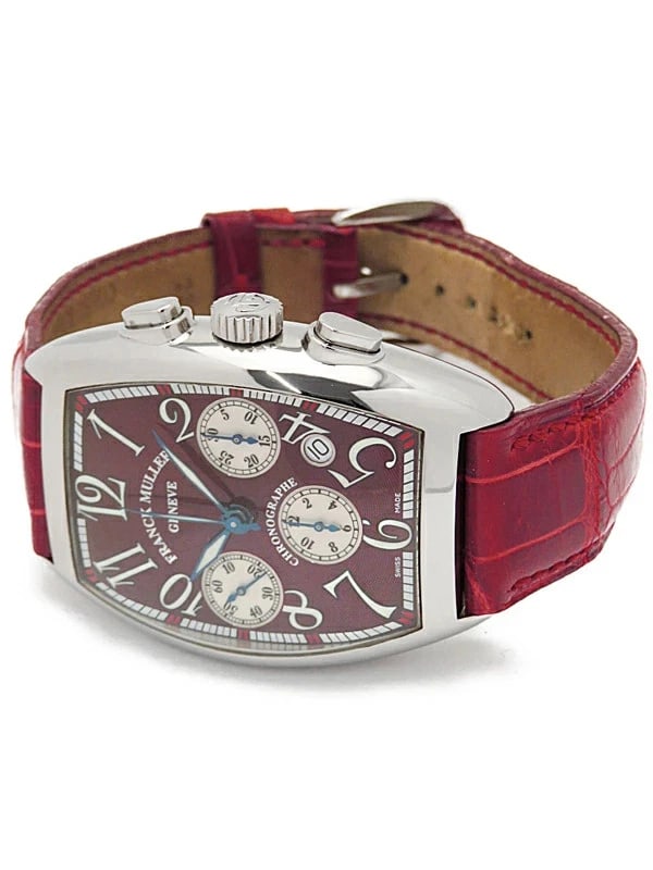 FRANCK MULLER TONNEAU CURVEX WATCH: FRANCK MULLER Tonneau Curvex Brand: FRANCK MULLER Type/Style: Wristwatch Material: Case Material Case: Stainless steel Color: Dial Color Red Size: Case Size Case: Approx. 50 x 35 mm (Including lugs, e