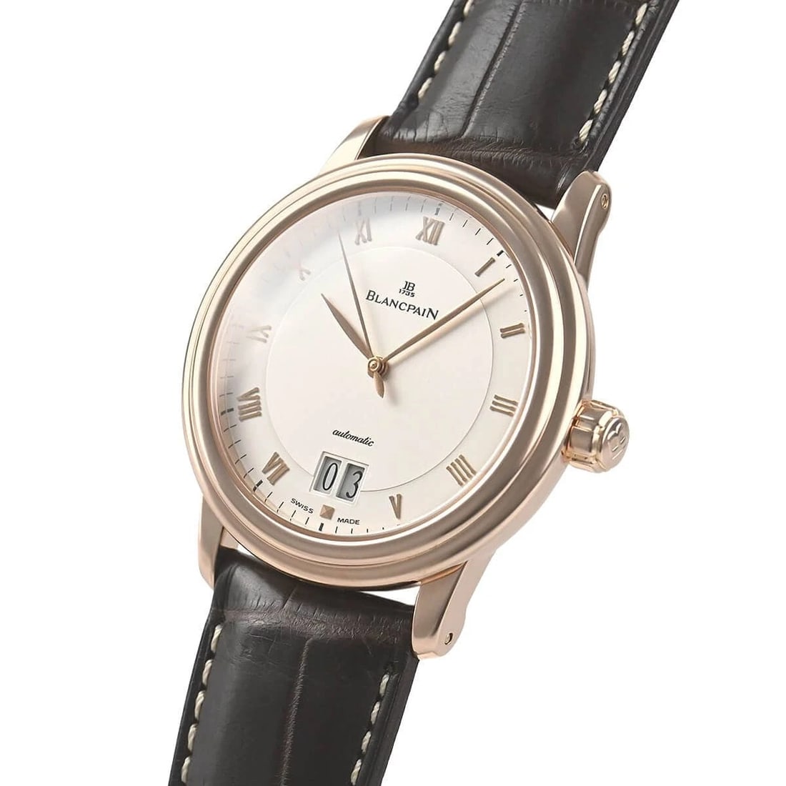 BLANCPAIN VILLERET DOUBLE WINDOW WATCH: BLANCPAIN Villeret Double Window Brand: BLANCPAIN Type/Style: Wristwatch Material: Case Material Pink gold Color: Dial Color Silver Size: Case Size Case Size: 37.5mm Accessories: None Accessories