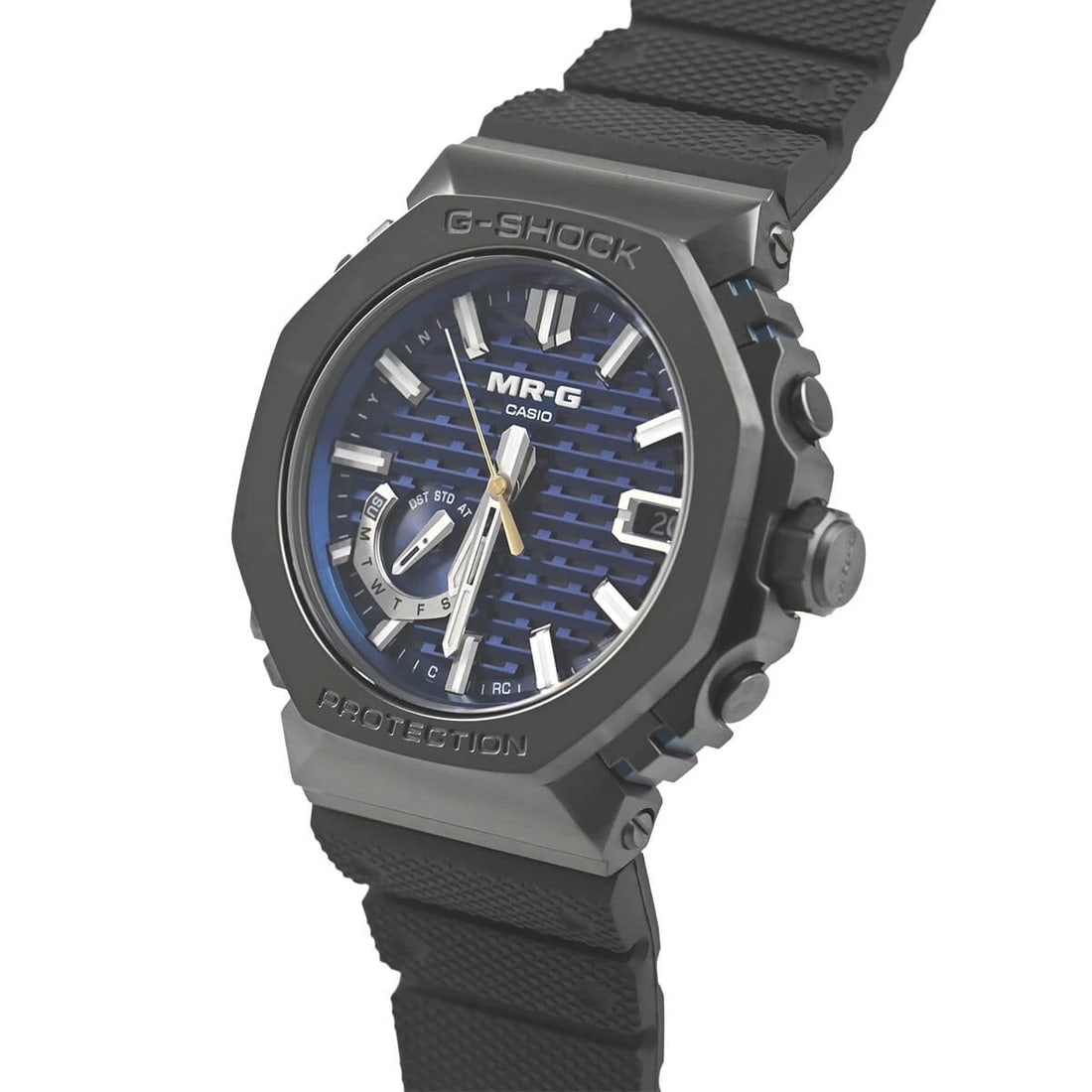 CASIO MRG "BLUE INK" WATCH: CASIO MRG "Blue ink" Brand: CASIO Type/Style: Wristwatch Material: Case Material Titanium (DLC processed) Cobalion Color: Dial Color blue Size: Case Size Case Size: 49.5 x 44.4mm Accessories: None
