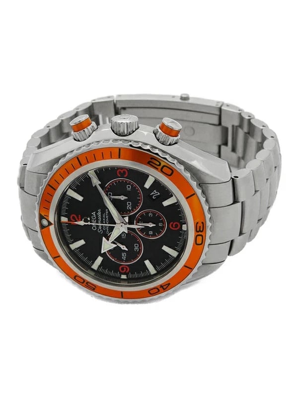 OMEGA SEAMASTER PLANET OCEAN CHRONOGRAPH WATCH: OMEGA Seamaster Planet Ocean Chronograph Brand: OMEGA Type/Style: Wristwatch Material: Case Material stainless Color: Dial Color Black x Orange Size: Case Size Case: Approx. 45mm Diameter Wrist Size: 