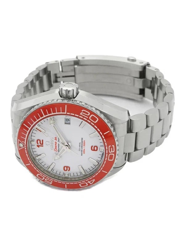 OMEGA SEAMASTER PLANET OCEAN CO-AXIAL CHRONOMETER WATCH: OMEGA Seamaster Planet Ocean Co-Axial Chronometer Brand: OMEGA Type/Style: Wristwatch Material: Case Material stainless Color: Dial Color White x Orange Size: Case Size Case: Approx. 44mm Diameter Wri
