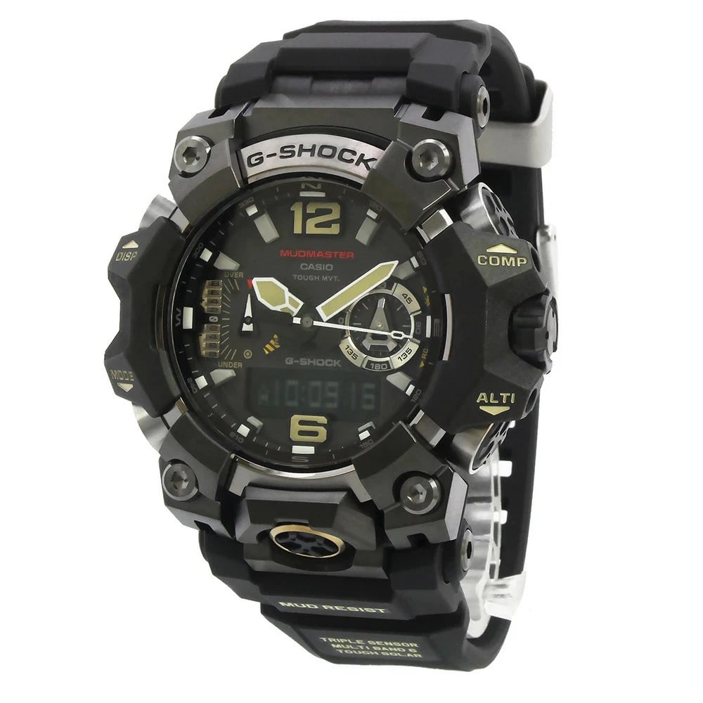 G-SHOCK MASTER OF G MUDMASTER BLACK MATTE TOUGH SOLAR WATCH: G-Shock Master Of G Mudmaster Black Matte Tough Solar Watch Brand: G-SHOCK Type/Style: Wristwatch Material: Resin + Stainless Steel Color: Black dial Size: Case size: 42mm Wrist size: Approx. 15-22cm 