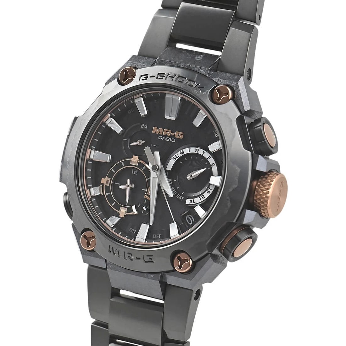 CASIO MRG GRAVITY MARU SAN WATCH: CASIO MRG Gravity Maru San Brand: CASIO Type/Style: Wristwatch Material: Case Material Titanium (DLC coated) Color: Dial Color black Size: Case Size Case Size: 54.7 x 49.8 mm Accessories: None