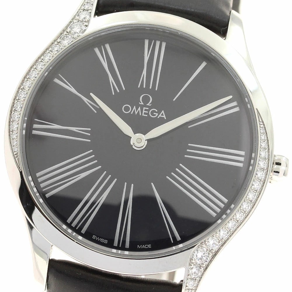 OMEGA DE VILLE TRESOR DIAMOND BEZEL QUARTZ WATCH (1 of 2)