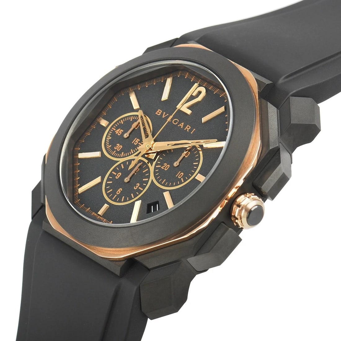 BVLGARI OCTO VELOCISSIMO WATCH: BVLGARI Octo Velocissimo Brand: BVLGARI Type/Style: Wristwatch Material: Case Material Stainless steel (DLC coating) and pink gold Color: Dial Color Charcoal Gray Size: Case Size Case Size: 41.0mm
