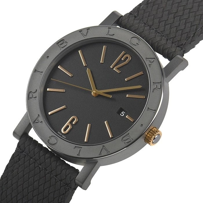 BVLGARI SOLO TEMPO WATCH: BVLGARI Solo Tempo Brand: BVLGARI Type/Style: Wristwatch Material: Case Material Stainless steel (DLC coated) Color: Dial Color black Size: Case Size Case Size: 41.0mm Accessories: None Ac