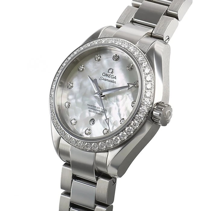 OMEGA SEAMASTER AQUA TERRA WATCH: OMEGA Seamaster Aqua Terra Brand: OMEGA Type/Style: Wristwatch Material: Case Material stainless Color: Dial Color white Size: Case Size Case Size: 34.0mm Accessories: None Accessories Notice: When