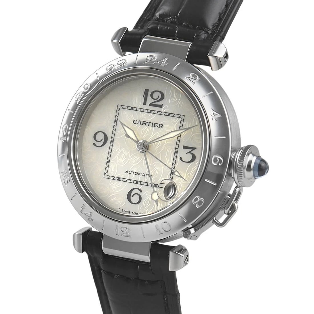 CARTIER PASHA C MERIDIAN CHRISTMAS WATCH: CARTIER Pasha C Meridian Christmas Brand: CARTIER Type/Style: Wristwatch Material: Case Material stainless Color: Dial Color white Size: Case Size Case Size: 35.5mm Accessories: None Accessories