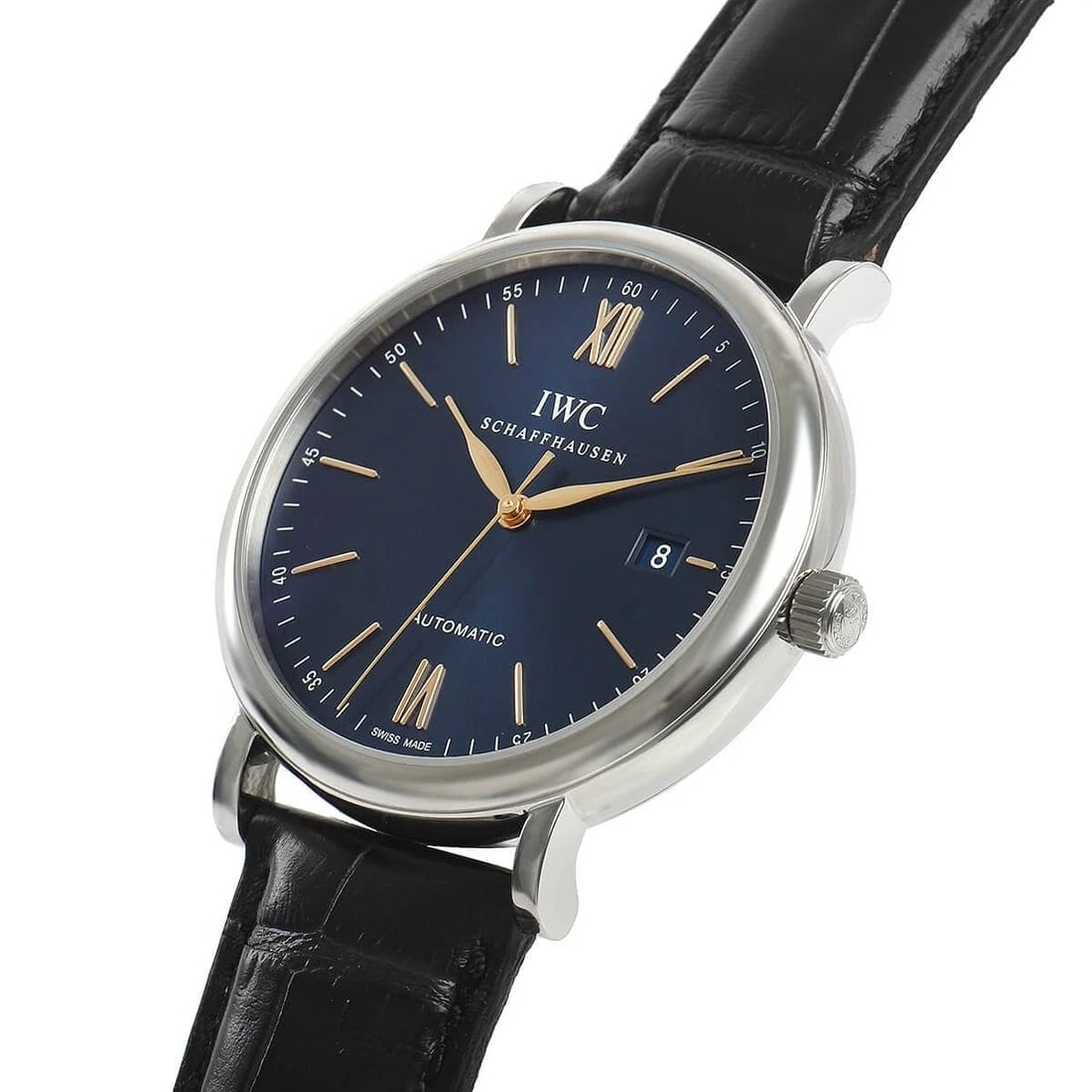 IWC PORTOFINO WATCH: IWC Portofino Brand: IWC Type/Style: Wristwatch Material: Case Material stainless Color: Dial Color blue Size: Case Size Case Size: 40.0mm Accessories: None Accessories Notice: When purchasing